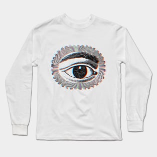 vintage 3D Psychedelic Trippy Eye Illustration Long Sleeve T-Shirt